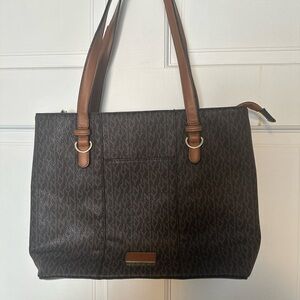 Jones New York Dark Brown Monogram Shoulder Bag